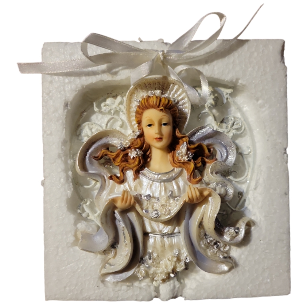 Vtg Artmark Chicago LTD Angelic Spirit Of... Wall Hanging Heart Angel Flowers